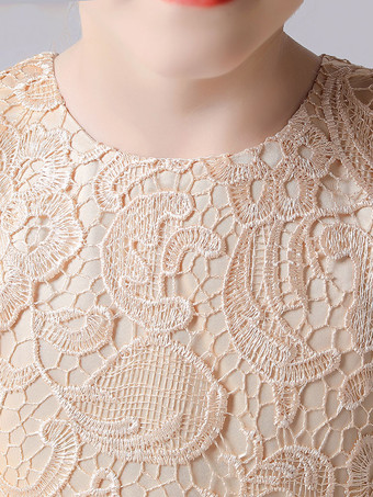 フラワーガールドレスジュエルネックレースノースリーブ膝丈Aラインボウレッドキッズソーシャルパーティードレス