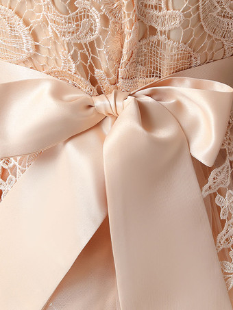 フラワーガールドレスジュエルネックレースノースリーブ膝丈Aラインボウレッドキッズソーシャルパーティードレス