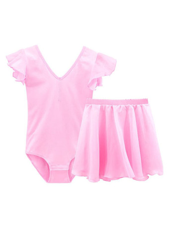 バレエドレスバイオレットレディースキッズバレリーナプリーツアートワークシェーピングライクラスパンデックススカートセットパフォーマンスウェア