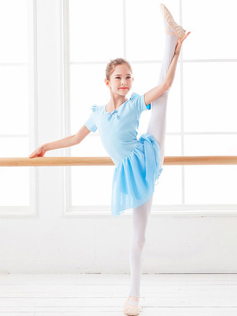 バレエドレスピンクレディースキッズバレリーナボウプリーツアートワークバックレスライクラスパンデックスドレスチュニックダンスウェア