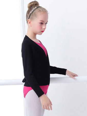 バレエダンスコスチュームピンクレディースキッズダンサープリーツレースアップアートワークプリーツコットンブレンドオーバーコートトップダンスウェア