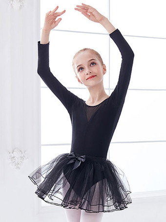 ブラック バレエドレスレッドレディースキッズダンサーボウプリーツカラーブロックプリーツコットンブレンドジャンプスーツセットダンスウェア