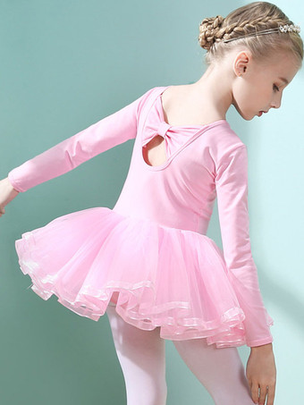 バレエダンスコスチュームラベンダーレディースキッズダンサーカットアウトフリルアートワークプリーツコットンブレンドドレスチュニックダンスウェア