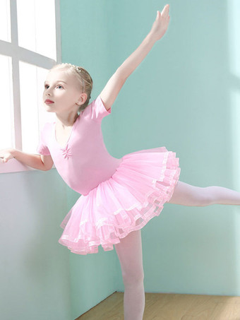 バレエドレスライラックレディースキッズダンサーカットアウトフリルアートワークプリーツコットンブレンドドレスチュニックパフォーマンスウェア