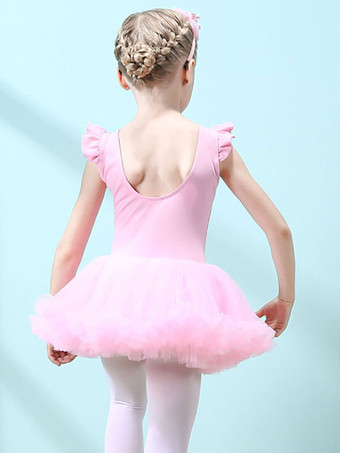 バレエドレスライラックレディースキッズダンサーカットアウトフリルアートワークプリーツコットンブレンドドレスチュニックダンスウェア