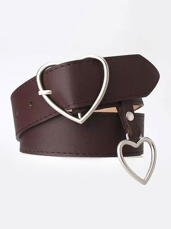 ブラウン 女性のためのファッションベルトナイトアウトリベット赤帯