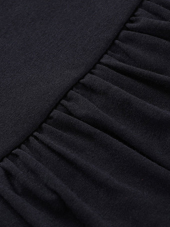 Halloween Gothic Clothing Black Blouse For Women Lace Up Grommets Gothic Polyester Mini Skirt