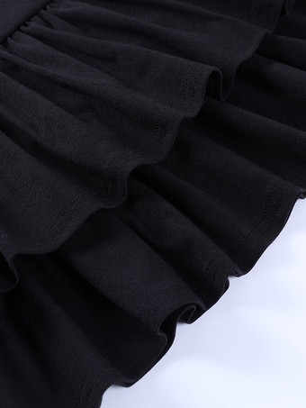 Halloween Gothic Clothing Black Blouse For Women Lace Up Grommets Gothic Polyester Mini Skirt