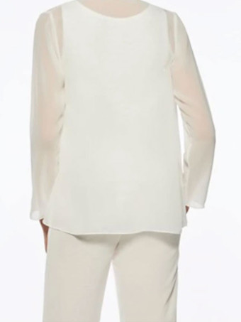 Tenue de mère de mariée Tenue de mariage d'invitée blanche en chiffon 3 pièces