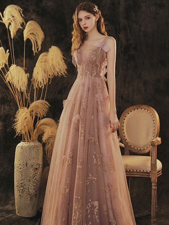 ウエディングドレスカメオブラウンボールガウンVネックスパンコールノースリーブレースアップボウロングパーティードレス