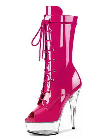 ローズレッド女性のセクシーなブーツのぞき見つま先スリップオンバックル幾何学的なスティレットヒールレイブクラブ黒サイハイブーツ黒オーバーニーブーツ ポールダンスシューズ