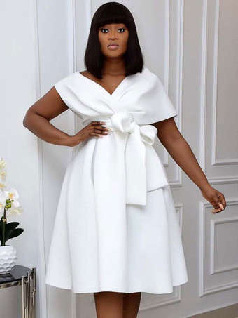 プラスサイズの女性のためのバトーネック半袖リクラスパンデックスティールミディドレス