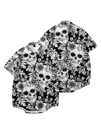 marfil Camisa casual de hombre Cuello vuelto Camisas de hombre desnudo con estampado casual con puños