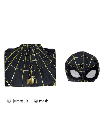 スパイダーマン コスチューム 大人用ジャンプスーツ ブラック ライクラ スパンデックス ジャンプスーツ マーベル映画 コスプレ衣装