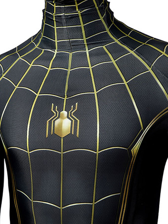 スパイダーマン コスチューム 大人用ジャンプスーツ ブラック ライクラ スパンデックス ジャンプスーツ マーベル映画 コスプレ衣装