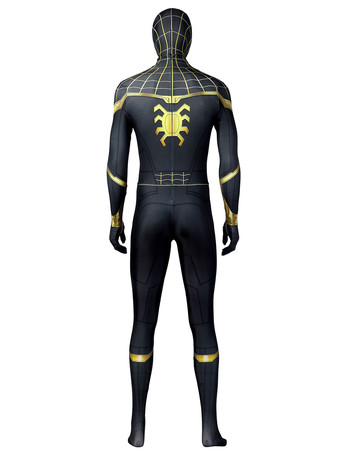 スパイダーマン コスチューム 大人用ジャンプスーツ ブラック ライクラ スパンデックス ジャンプスーツ マーベル映画 コスプレ衣装