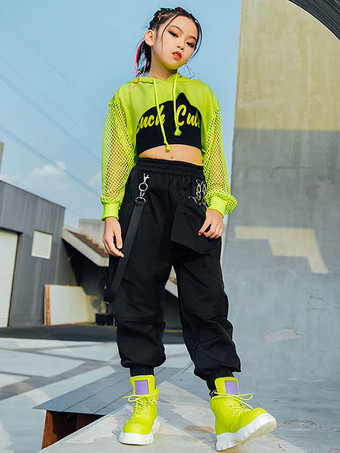 ジャズダンスコスチューム 子供用 ヒップホップ トップ パンツ ウエストコート 3点セット ダンスウェア