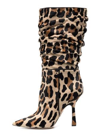 Leopard print mid sales calf boots