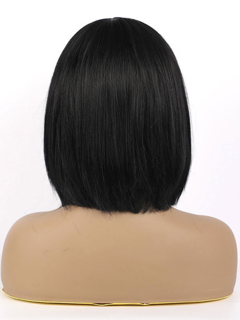 女性のための人間の髪の毛のかつら黒の混合髪乱れたミディアム人間の髪の毛のかつら