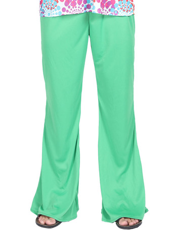 グリーンヴィンテージセットヒッピー花柄長袖ポリエステルポリエステル繊維トップレトロ衣装男性のための