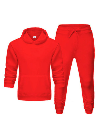 rojo Mangas para hombres de 2 piezas de 2 piezas con capucha gris con capucha
