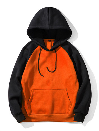 OrangeMänner Hoodies Orange mit Kapuze Halsausschnitt Lange Ärmel Polyester Normale Passform Casual Sweatshirt