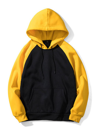 SchwarzMänner Hoodies Orange mit Kapuze Halsausschnitt Lange Ärmel Polyester Normale Passform Casual Sweatshirt