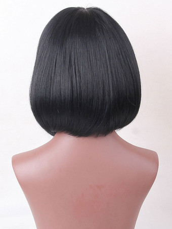 女性のための人間の髪の毛のかつら黒の混合髪の短い人間の髪の毛のかつら