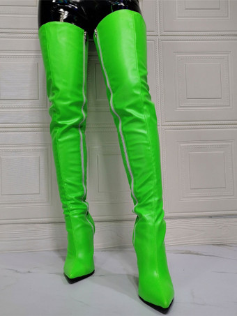 女性のセクシーな膝上ブーツ スティレット ヒール サイ ハイヒール ブーツ
