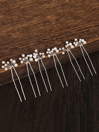 結婚式のかぶとホワイトメタルブライダルヘアアクセサリー