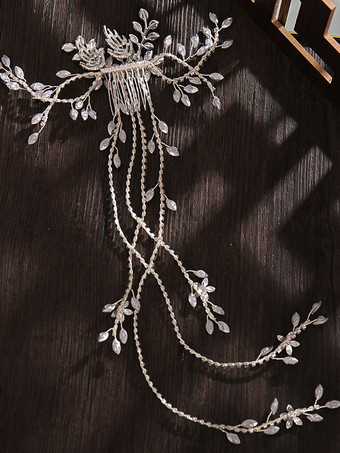 Qiansail Brautblumen-Haarschmuck Mit Strass – Weinreben-Design, Silber, Für Hochzeit & Partys