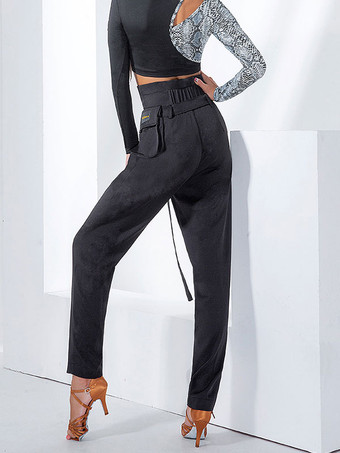 社交ダンスコスチュームカーキライクラスパンデックスパンツ女性のためのダンスウェア