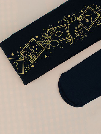 ブラック サルーンガールストッキング漫画ホットスタンピングパターンニーハイソックス