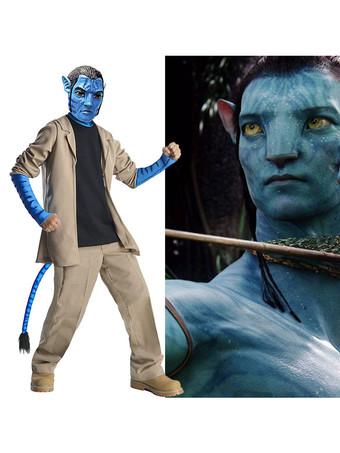 Costume cosplay per bambini avatar blu poliestere top pantaloni 2 pezzi set  costume di Halloween 