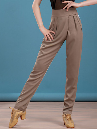Женские брюки для латинских танцев Светло-коричневые брюки из лайкры испандекса Танцевальный костюм - Milanoo.com/ru