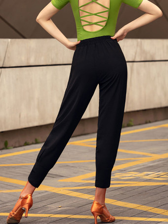 Pantaloni da ballo latino da donna Pantaloni da cacciatore verde Pantaloni modali Costume da ballerino latino