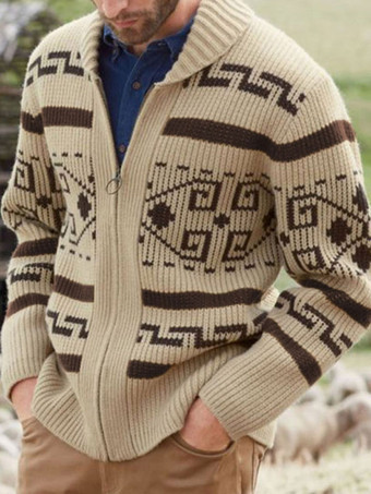 Vêtements pour hommes Cardigan pour hommes Pulls pour hommes Cardigans pour hommes Chic Manches longues Gris kaki Confortable