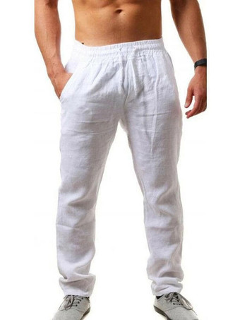 blanc Pantalon Homme Chic Taille Naturelle Droite Kaki Pantalon Homme