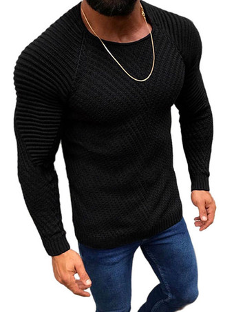 negro Suéteres para hombre Jersey para hombre Prendas de punto Cuello joya Invierno Negro Camel