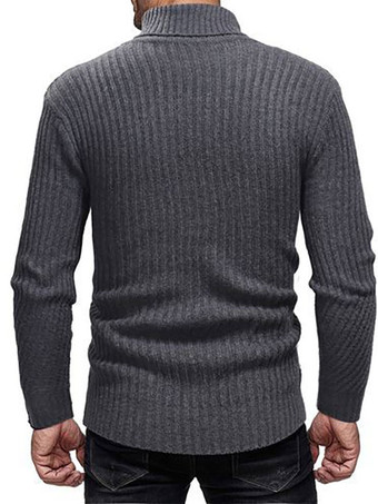 Suéteres para hombre Jersey para hombre Prendas de punto Cuello alto Invierno Gris Blanco