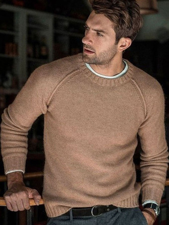 kaki Pulls pour hommes Pulls pour hommes Bijou Col d'hiver Jaune Noir