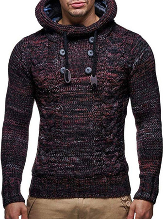 BordeauxPulls Homme Pull Homme Tricot Capuche Hiver kaki Gris