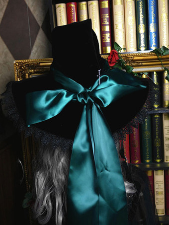 グリーン ゴシックロリータハット ロリータウィッチハット ボウレース アクセサリーレース ボウポリエステルパープル