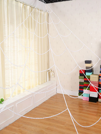 ハロウィン ハロウィーンの装飾白い蜘蛛の巣ポリエステル繊維休日の装飾