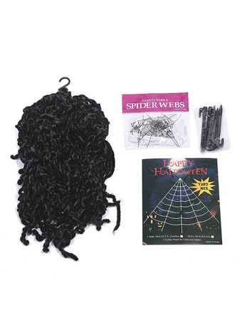 ブラック ハロウィン ハロウィーンの装飾白い蜘蛛の巣ポリエステル繊維休日の装飾