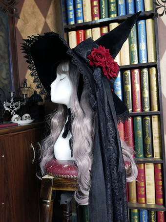 Lolitain White Lace Black Rabbit Ears Cute Gothic Lolita Bonnet