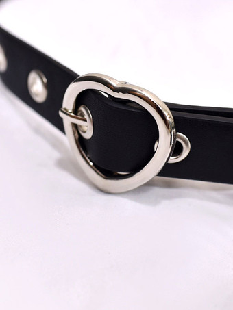 ゴシックロリータファニーパックグロメットメタルディテールメタリックサッシュPUレザーその他ブラックロリータバッグ