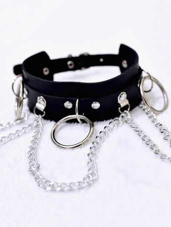 ロリータメタル ネックレス メタルディテールメタリック ロリータアクセサリー ブラック