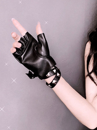 ゴシックロリータメタリックオーバースリーブリベットメタルディテールメタルロリータアクセサリー ブラック