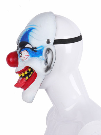 ハロウィンコスチュームアクセサリーホワイトジョーカーマスクPUレザーマスカレードコスチュームアクセサリー